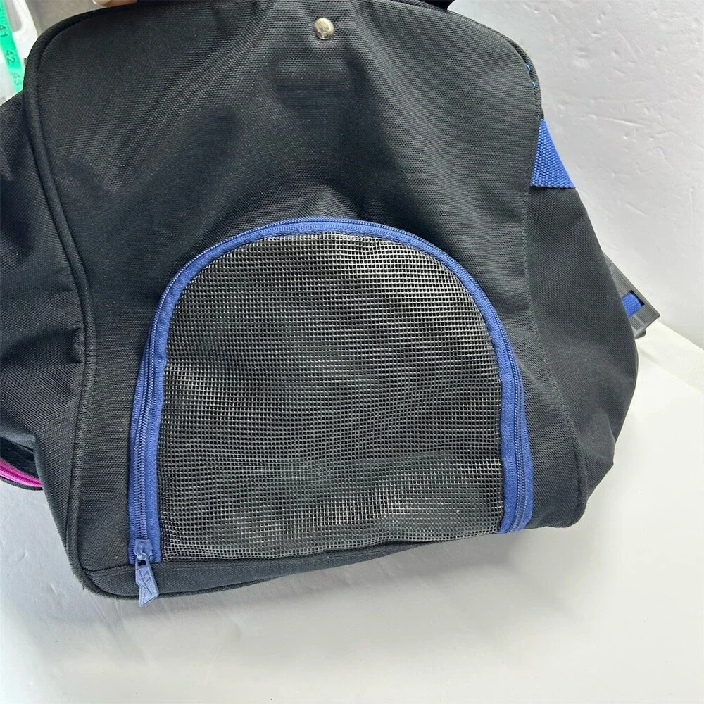 Reebok Vintage Duffle Gym Travel Bag Black Blue Straps Pink Zippers Mesh 90s